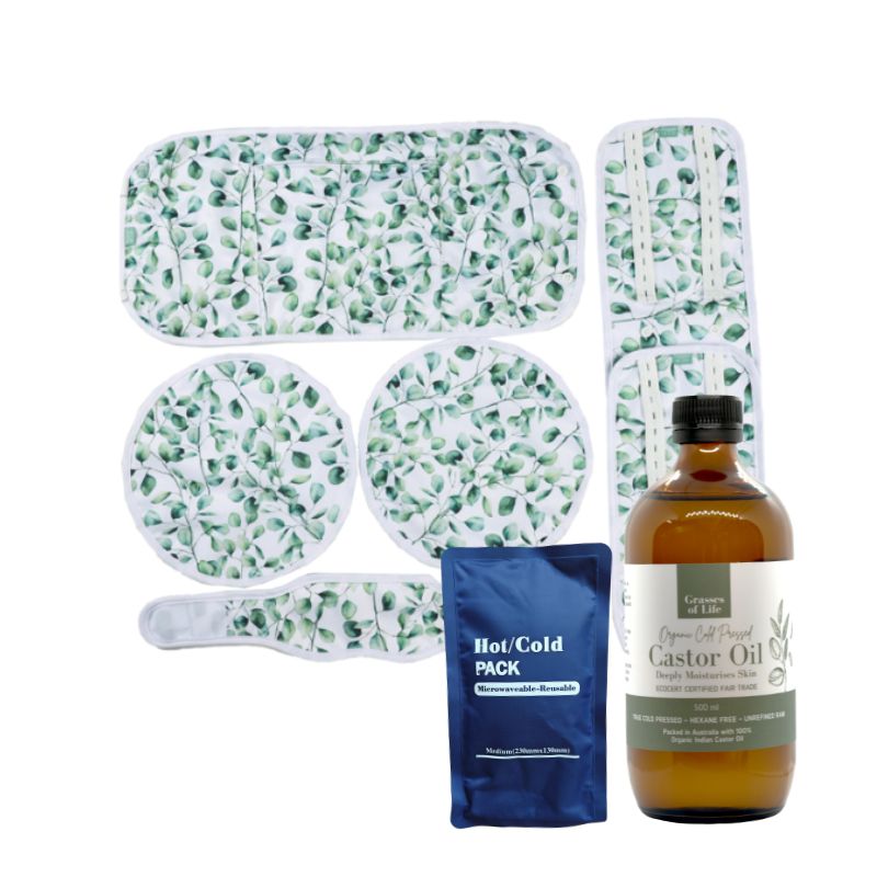 Castor Oil Pack Kit with Organic Castor Oil (500mls)